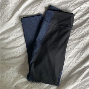 Outdoor Voices Navy Blue Two Tone Warmup Leggings